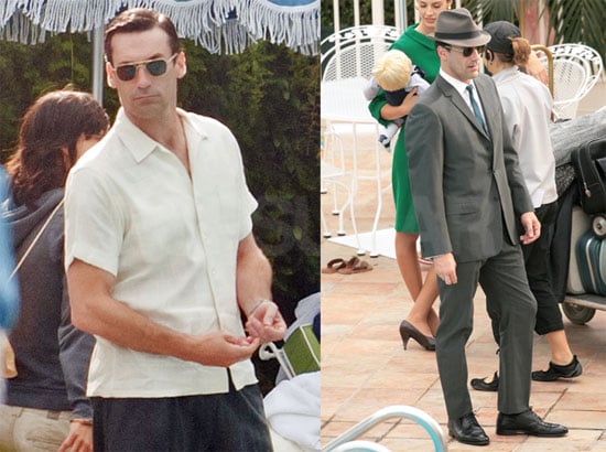 Pictures Of Jon Hamm Dressed As Don Draper On The Set Of Mad Men