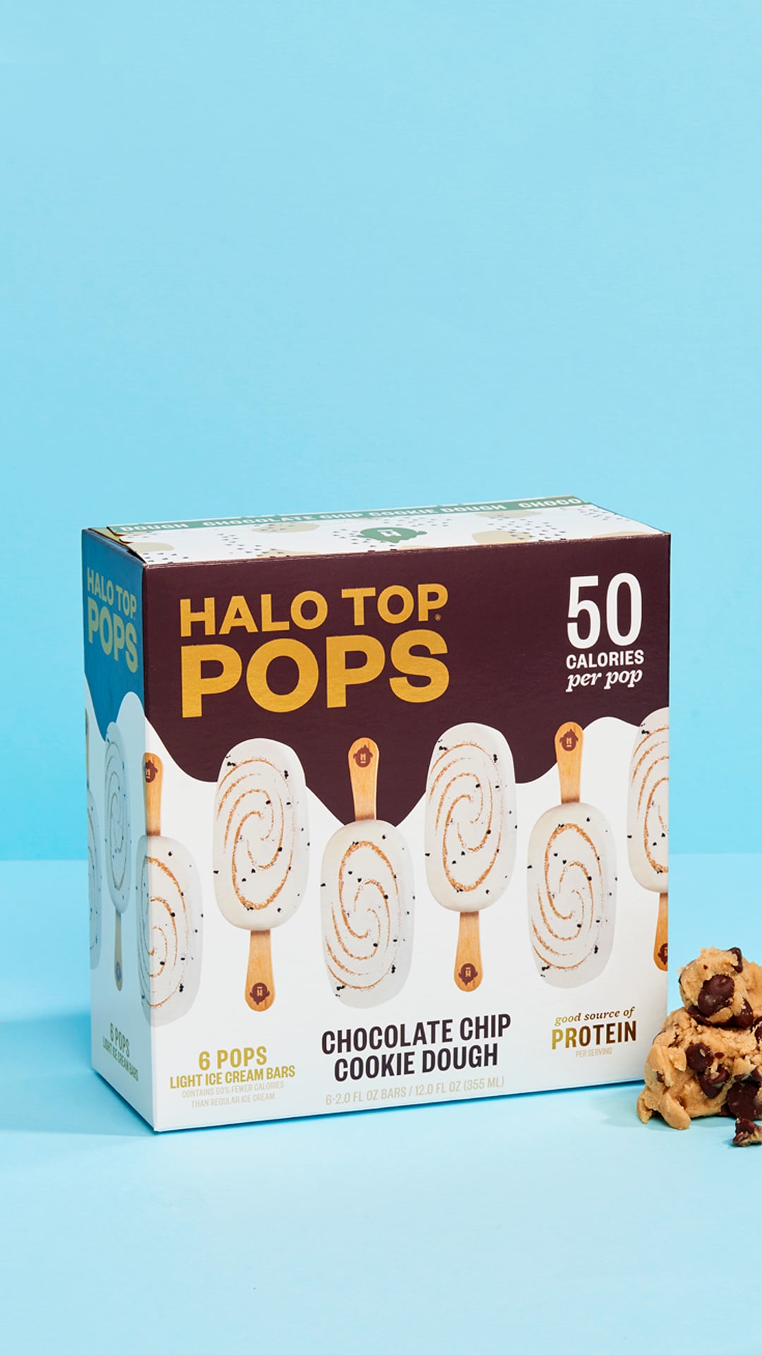 Halo Top Chocolate Chip Cookie Dough Light Ice Cream, 16 fl oz