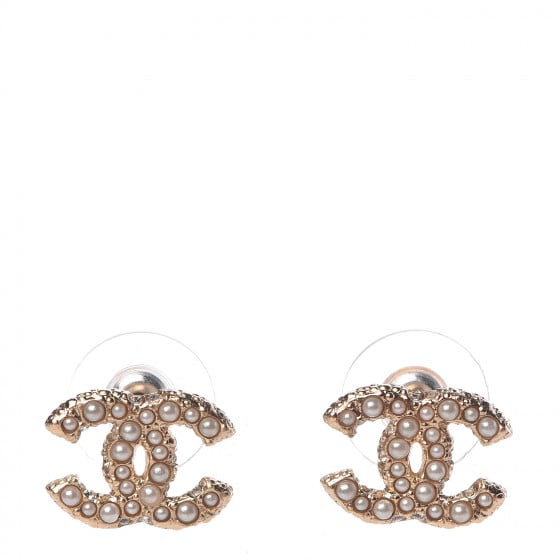 Chanel Pearl Crystal CC Earrings