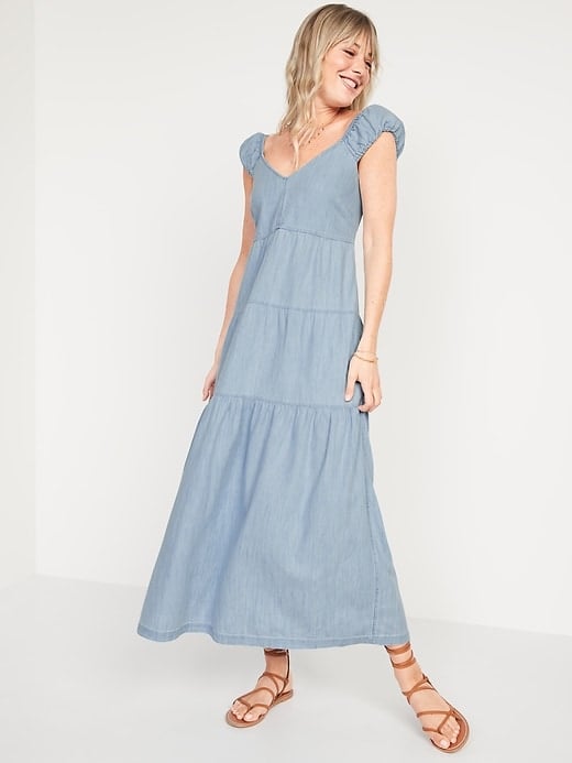 old navy denim maxi dress