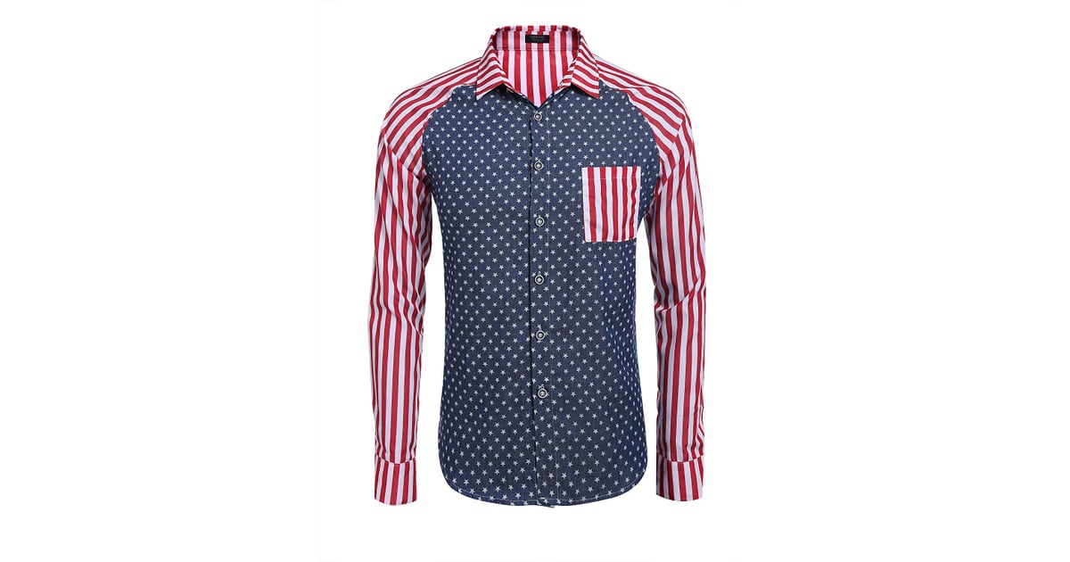 men's patriotic button down shirts