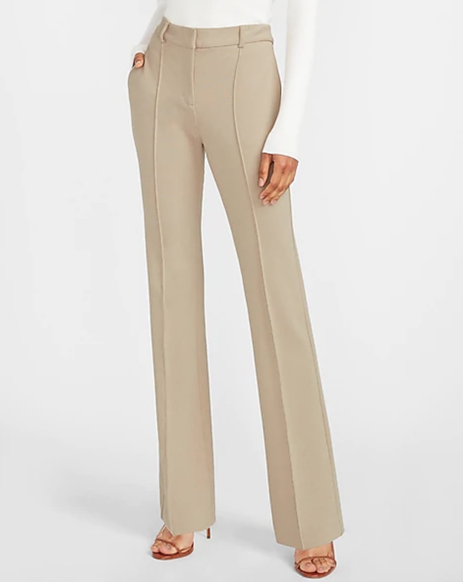 Stretch-knit flared pants