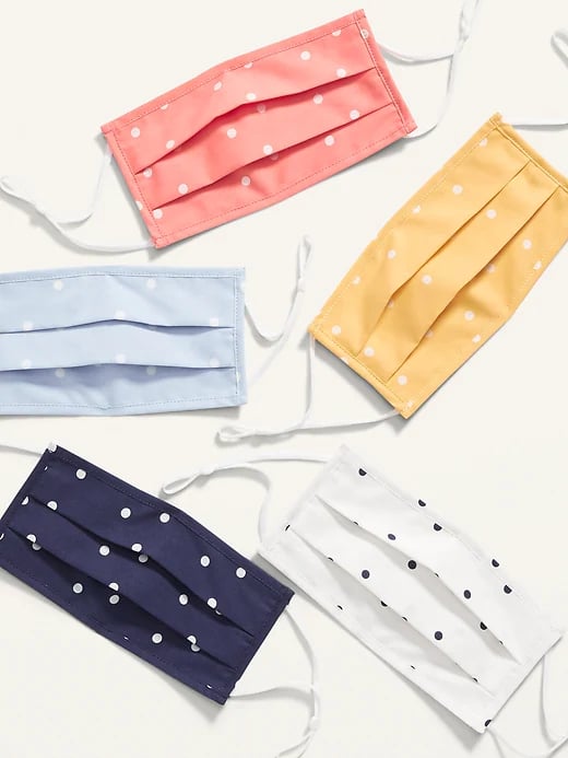 Old Navy Variety 5-Pack of Triple-Layer Cloth Pleated Face Masks in Preppy Dots