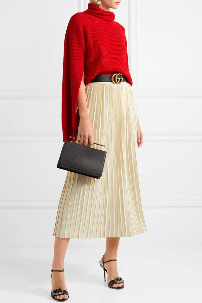 Gucci Metallic Pleated Midi Skirt