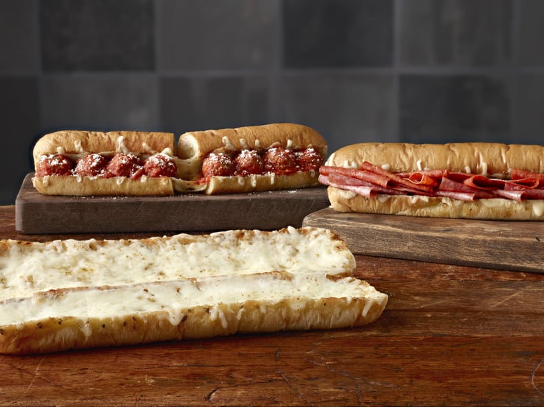 Subway's Cheesy Garlic Bread With the Ultimate Meatball Marinara Sandwich and the Ultimate Spicy Italian