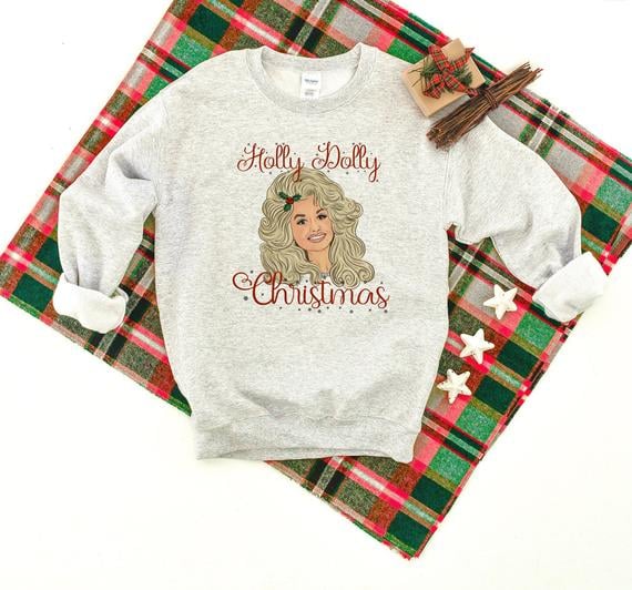 Dolly Parton Holly Dolly Christmas Crewneck Sweatshirt