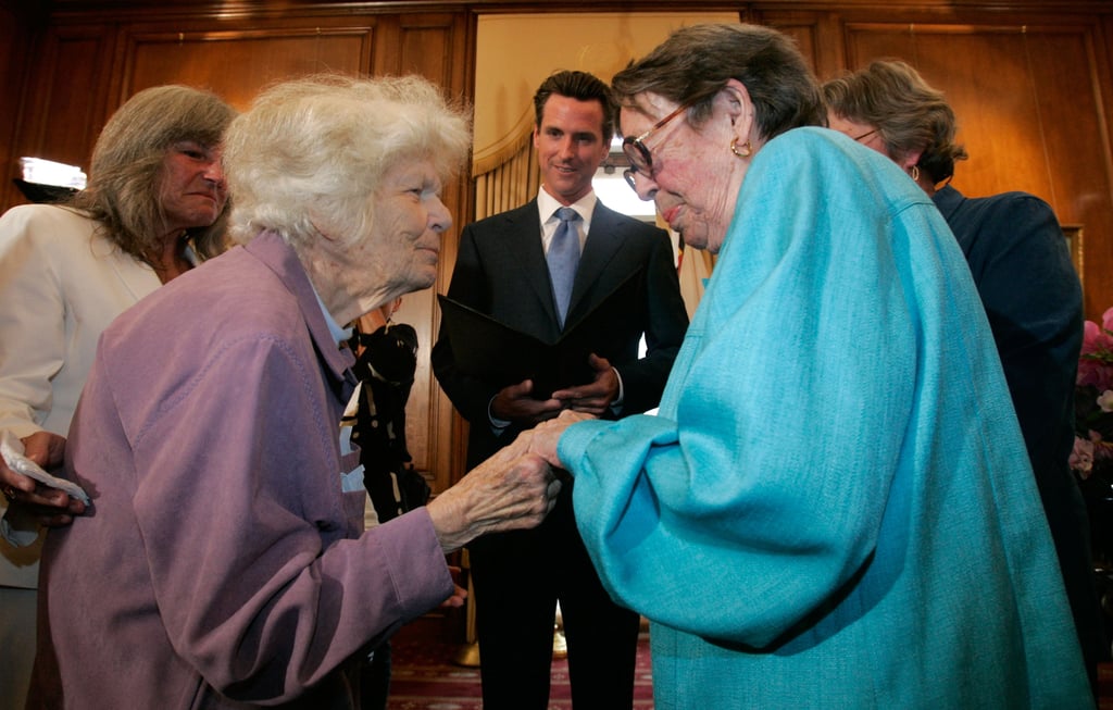 Del Martin and Phyllis Lyon, who had been a couple since 1950, were one of the first gay couples to marry in San Francisco following the legalization of gay marriage there in 2008.