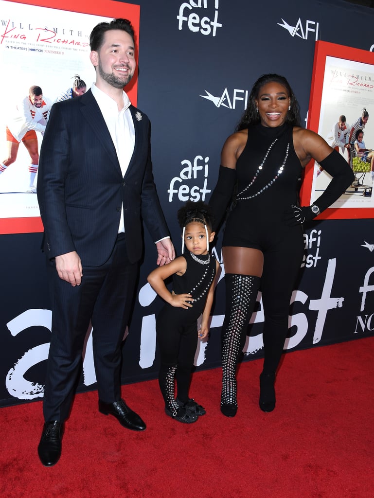 Alexis Ohanian, Olympia Ohanian, and Serena Williams at the "King Richard" Premiere
