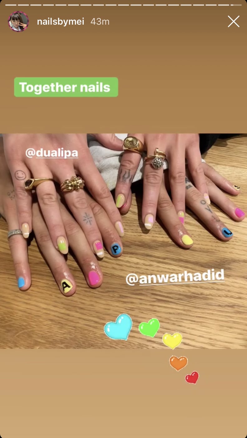 Dua Lipa and Anwar Hadid's Matching Manicures