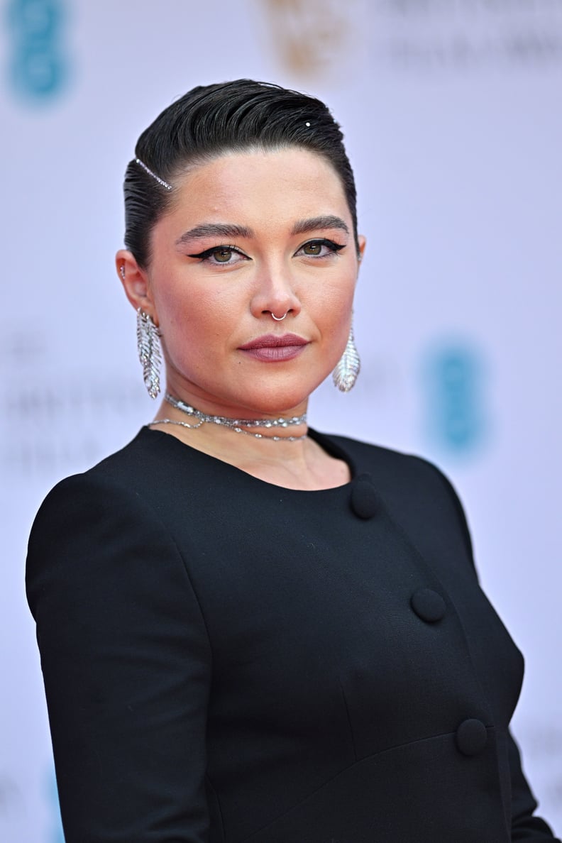 Florence Pugh's Crystal Parting at the 2022 BAFTA Film Awards