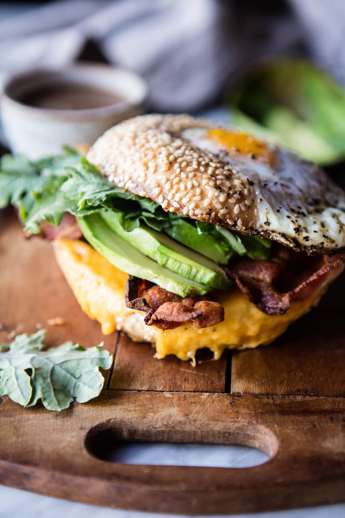 Egg in a Hole Avocado, Bacon, Egg, and Cheese Bagel