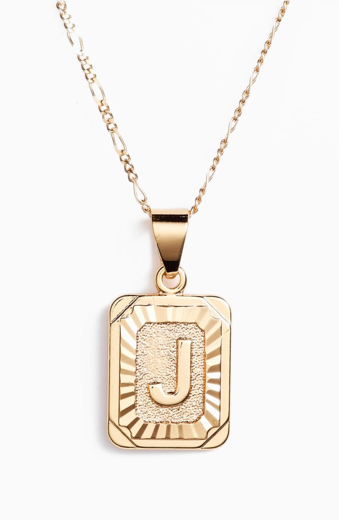 A Pendant Gold Necklace: Bracha Initial Pendant Necklace