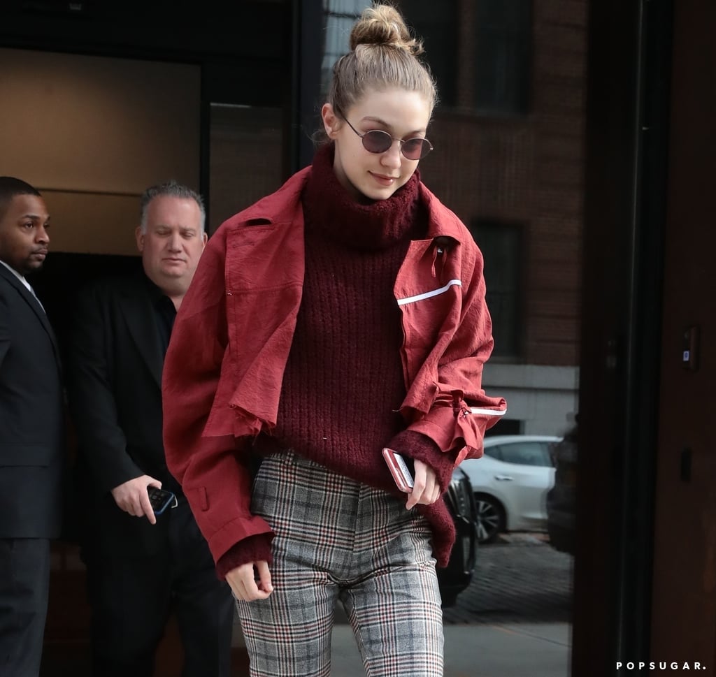 Gigi Hadid's Black Leather Sneakers