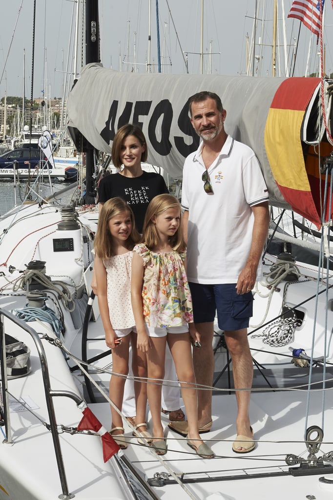 The family visited the Alfos boat during a sailing event in August.