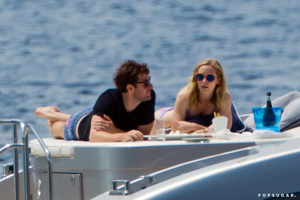 John Krasinski and Emily Blunt at the Beach in Italy 2017.