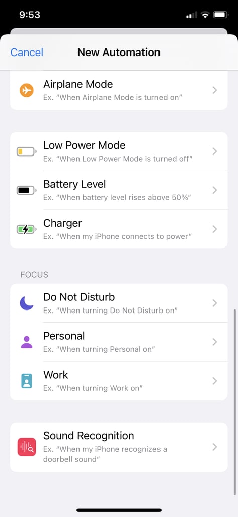 Scroll All the Way Down and Select "Sound Recognition"