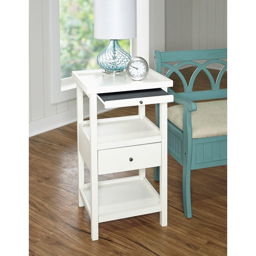 Palmer White Accent Table With Shelf