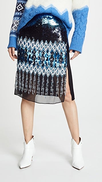 Prabal Gurung Kyla Ikat Embroidered Pencil Skirt