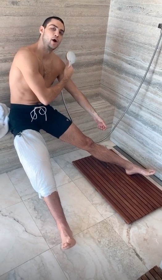 Noah Centineo Showering in Funny Instagram Stories