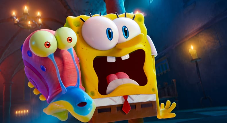 Gary and SpongeBob (voiced by Tom Kenny) appearing in the Paramount+ original film THE SPONGEBOB MOVIE: SPONGE ON THE RUN. Photo Credit: Paramount Animation ©2021 CBS Interactive, Inc. All Rights Reserved.
