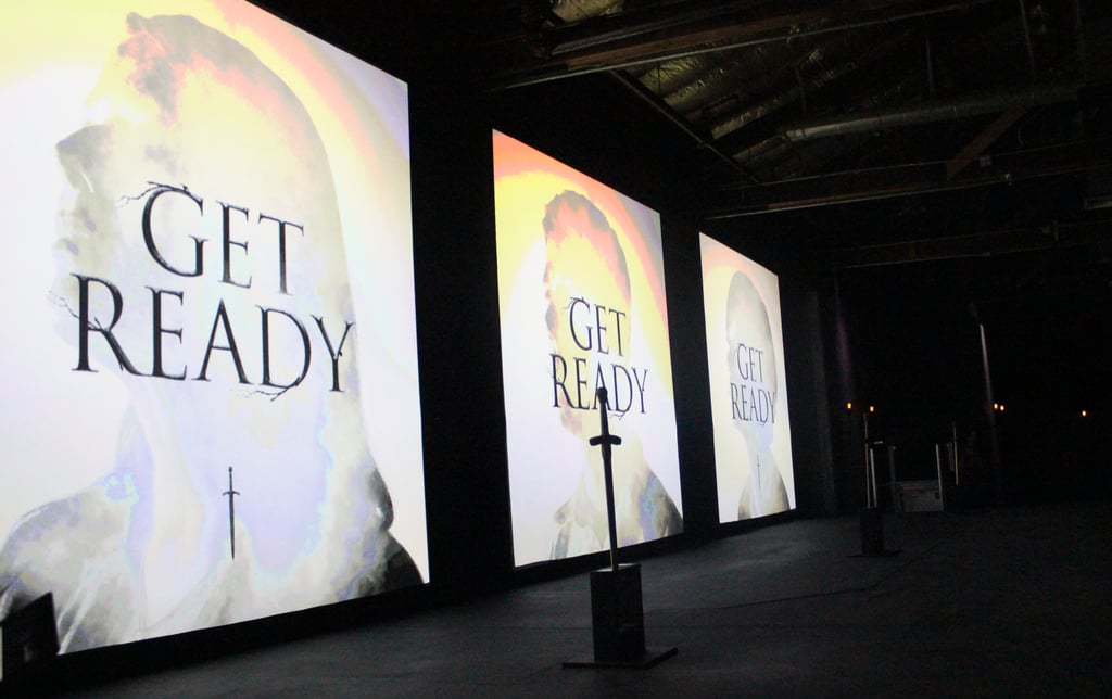 First, fans had their picture taken and saw it projected onto a 10-foot screen. Then, they used a replica of Arya's wooden training sword to virtually strike targets on the screen; the faster and more accurate the strike, the more the graphics would burst apart to create a Game of Thrones-style self-portrait that they could share on social.