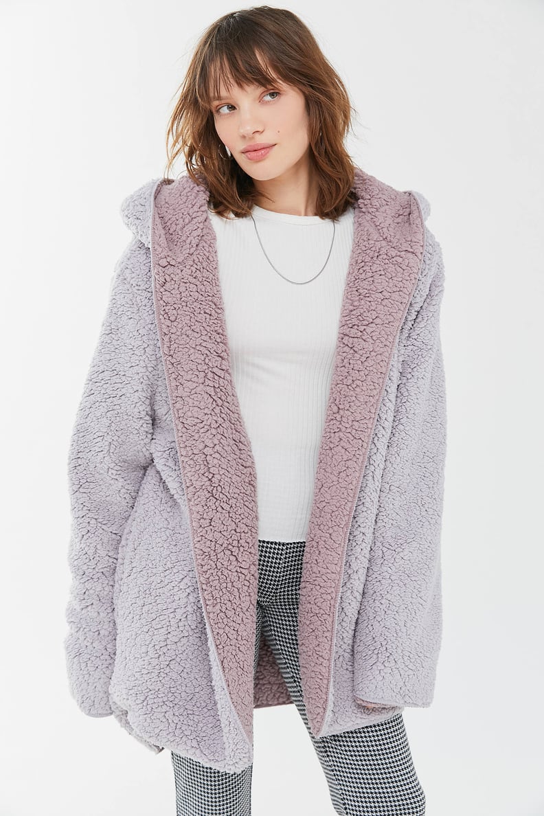 BDG Carmella Reversible Hooded Teddy Jacket