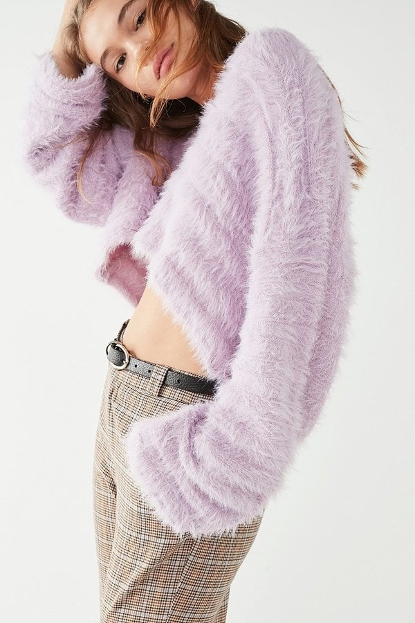 Urban Outfitters Leela Fuzzy V-Neck Pullover Sweater