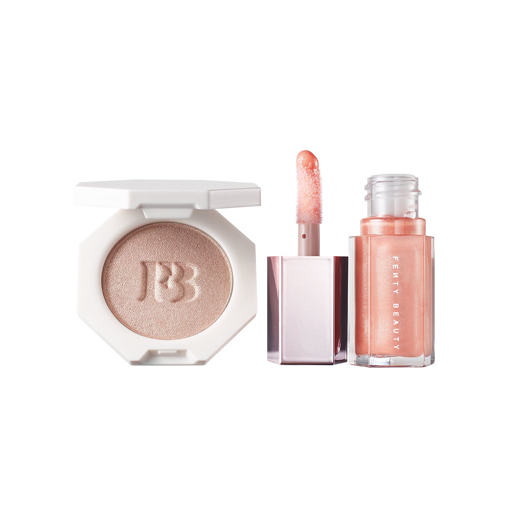 Fenty Beauty By Rihanna Bomb Baby 2 Mini Lip Gloss And Highlighter Set Great Now We Want All These Fenty Beauty Products After Reading The Sephora Reviews Popsugar Beauty Photo