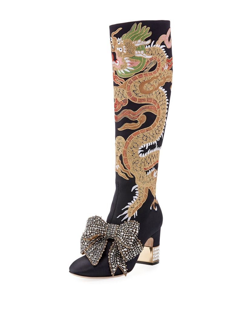 Gucci Candy Dragon Embroidered Knee Boot