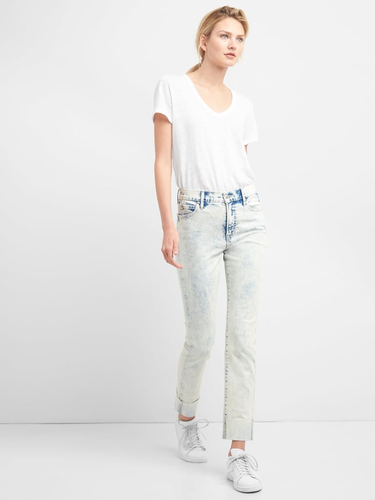 gap high rise slim straight jeans