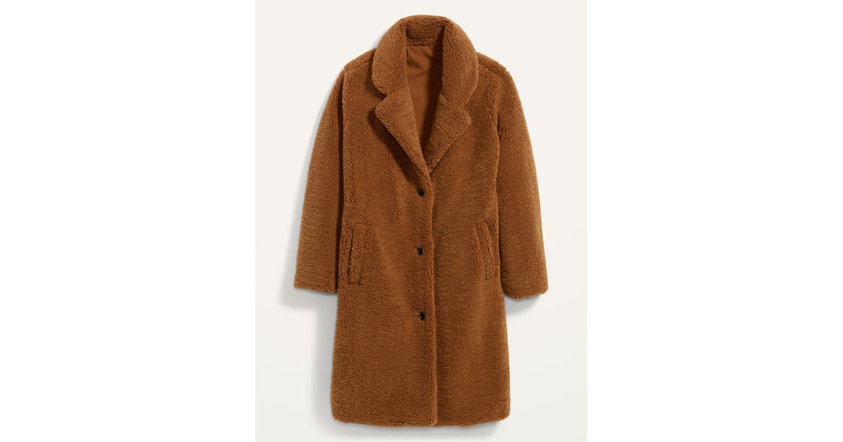 Oversized cozy sherpa overcoat for women