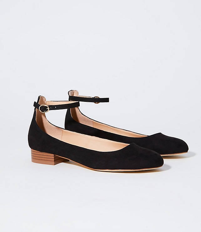 LOFT Ankle Strap Block Heel Flats | Best Work Flats 2019 | POPSUGAR ...