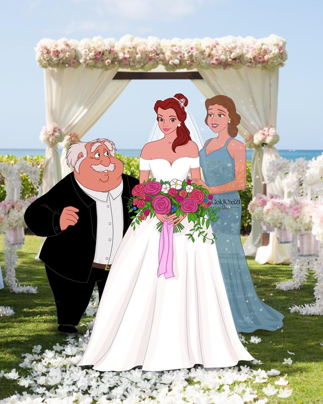 Artist Transforms Disney Princesses Into Brides With Parents Popsugar Family