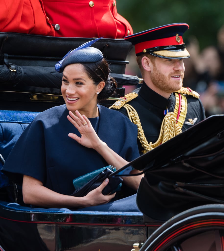 June: Meghan made her first official postbaby appearance at Trooping the Colour with Harry and the rest of the royals.