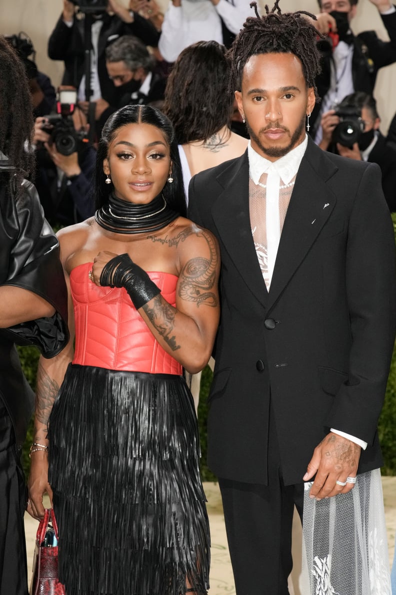 Sprinter Sha'Carri Richardson and Lewis Hamilton at the 2021 Met Gala