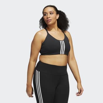 adidas Training bra and leggings with large logo in purple