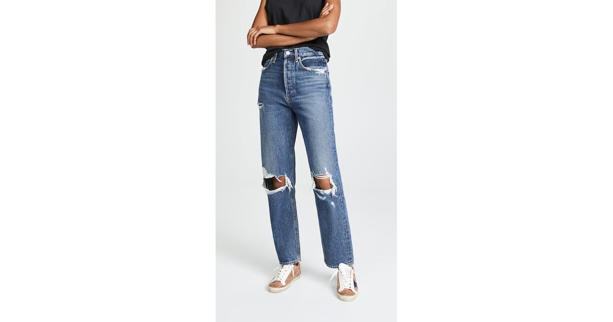 Agolde 90s Jeans I Tried The Viral Tiktok Jean Hack To Make Baggy Jeans Fit Popsugar