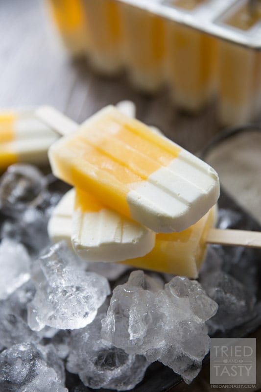Tropical Candy Corn Popsicles