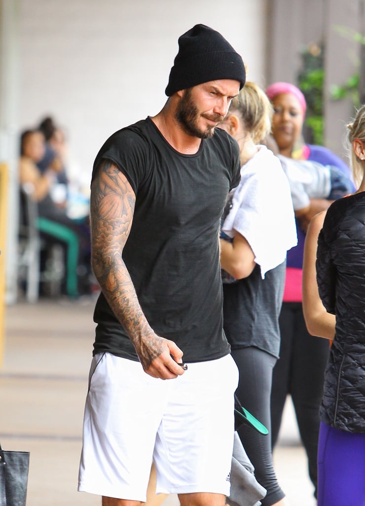 On Thursday, David Beckham worked up a sweat in LA.