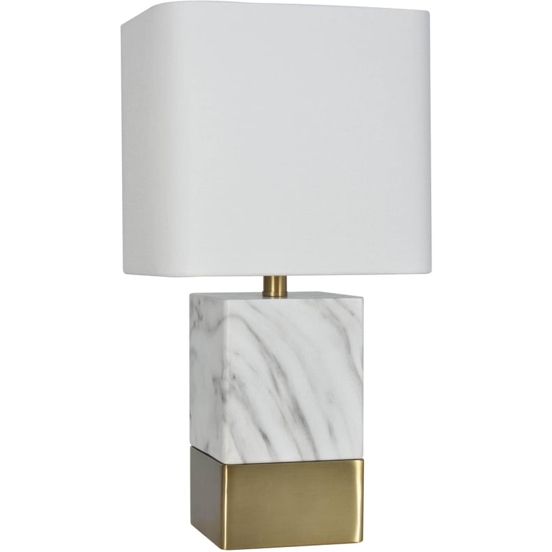 Better Homes and Gardens Gray and White Faux Marble Table Lamp