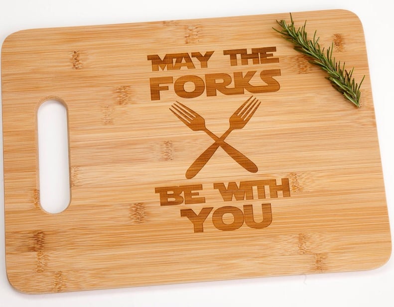 Star Wars May the Forks Be With You Engraved Cutting Board