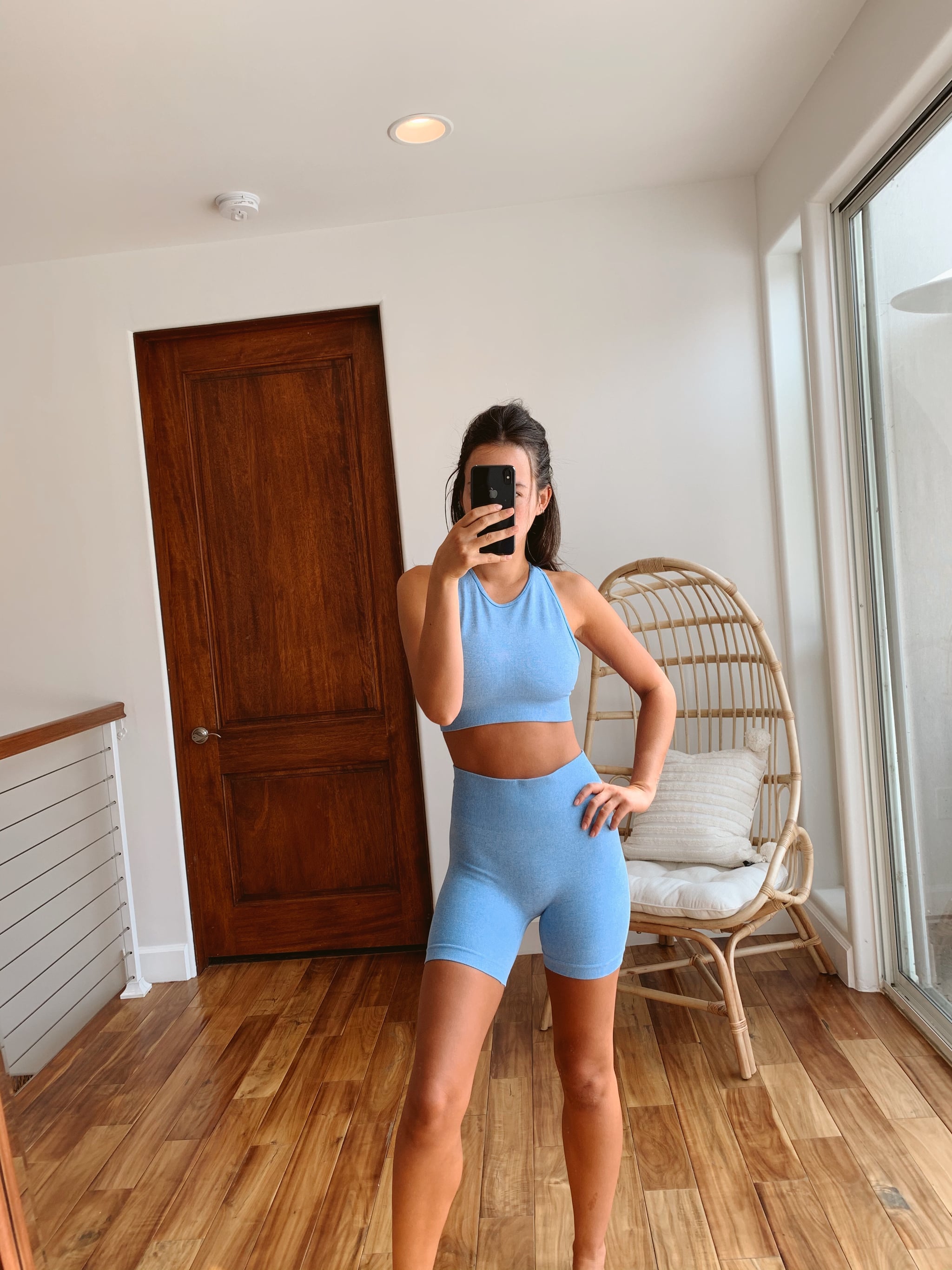 Sky Blue Bike Shorts Set, These Workout Sets From  Are So Cute and  Affordable, I Bought 5 of Them
