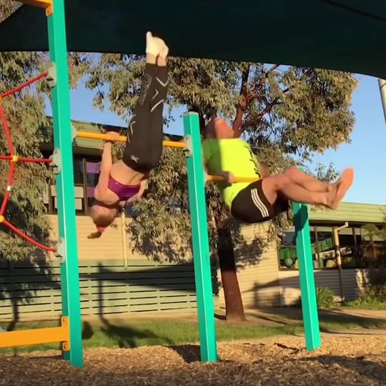 Dad Attempts Daughter's Gymnastics Moves