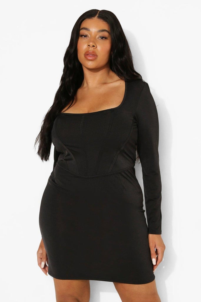 Boohoo Corset Contrast Panelling Minidress