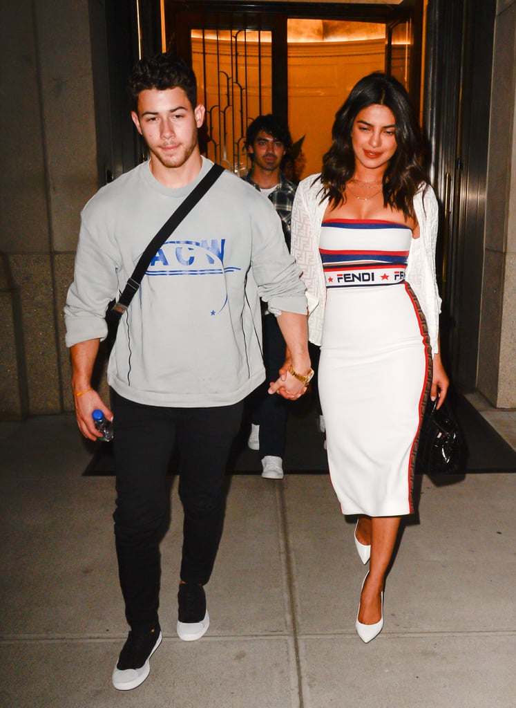 Priyanka Chopra White Dress With Nick Jonas at US Open