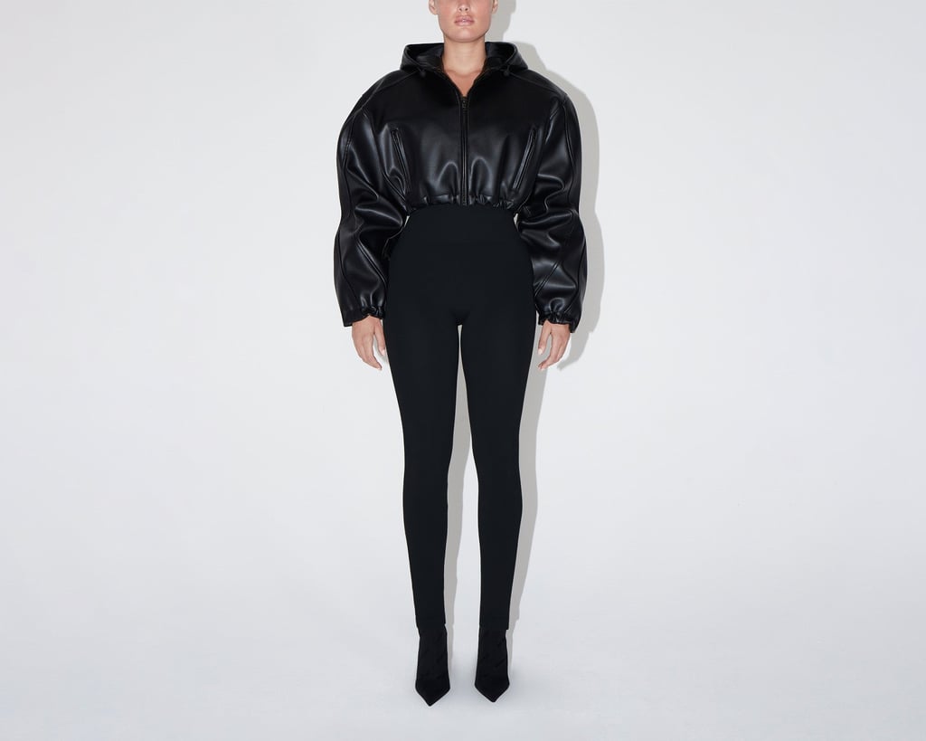 Khy Faux Leather Cropped Hooded Jacket