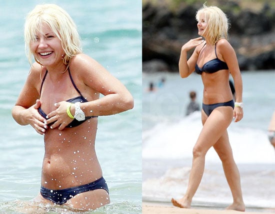 Elisha Cuthbert Avoids A Nip Slip Showing Off Her Bikini Body In Hawaii.