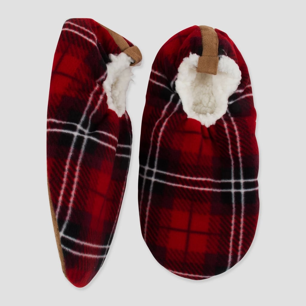 Plaid Polar Fleece Slipper Socks