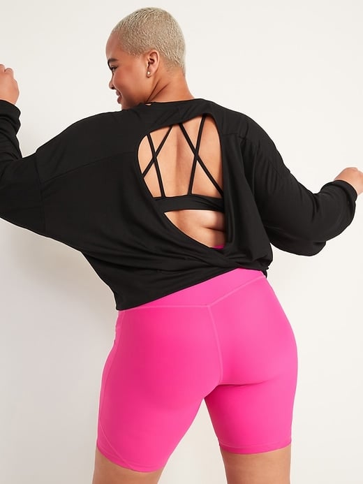 Old Navy Ultra-Lite Long-Sleeve Cutout Wrap-Back Top