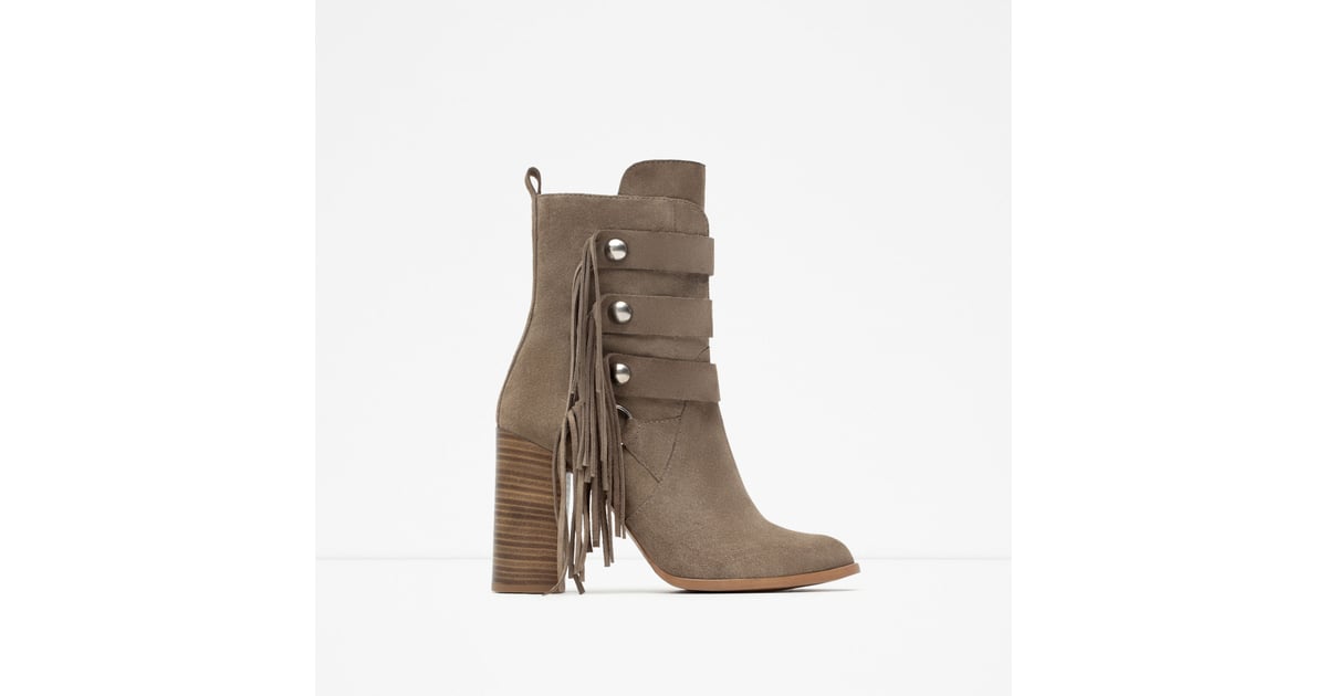 Zara High Heel Fringe Boot (119) Fall Boot Trends 2015 POPSUGAR